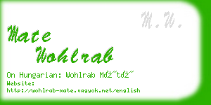 mate wohlrab business card